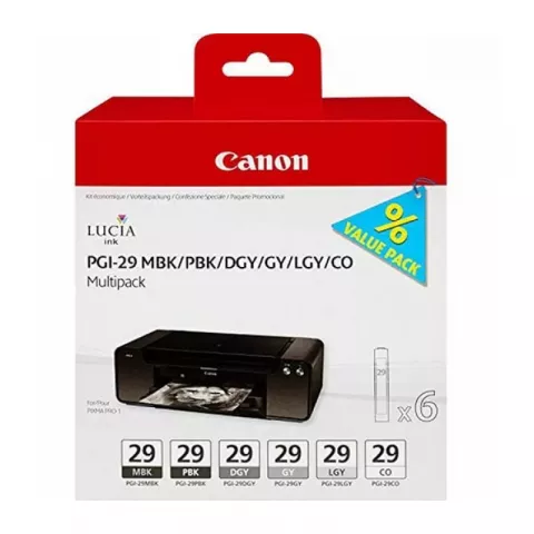 Картридж Canon PGI-29 MBK/PBK/DGY/GY/LG/CO набор из 6 цветов