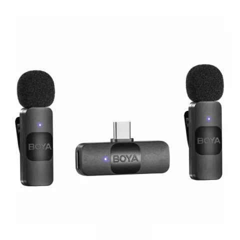 Boya BY-V20 Двухканальная Сверхкомпактная 2,4ГГц Беспроводная Микрофонная Система, USB-C
