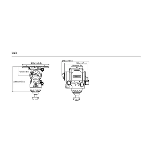 E-Image MH32 Fluid Head (100mm) Голова для видеоштатива