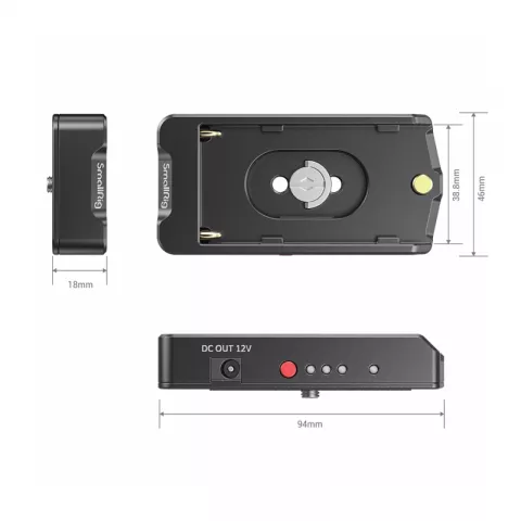 Адаптер для крепления акуммулятора c индикатором NP-F Battery Adapter Plate SmallRig EB2504 