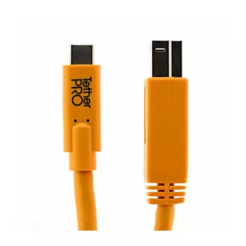Кабель Tether Tools TetherPro USB-C to USB 3.0 Male B (Phase One) 4.6m Orange (CUC3415-ORG)