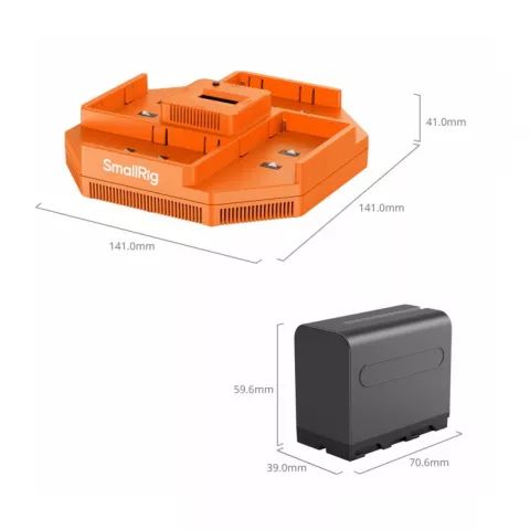 SmallRig 4834 Зарядное устройство с литий-ионными аккумуляторами NP-F970 (4 шт.)