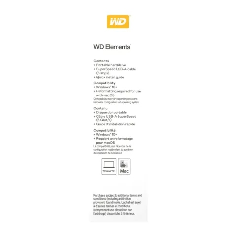 Внешний жесткий диск WD Elements Portable 1TB 2.5