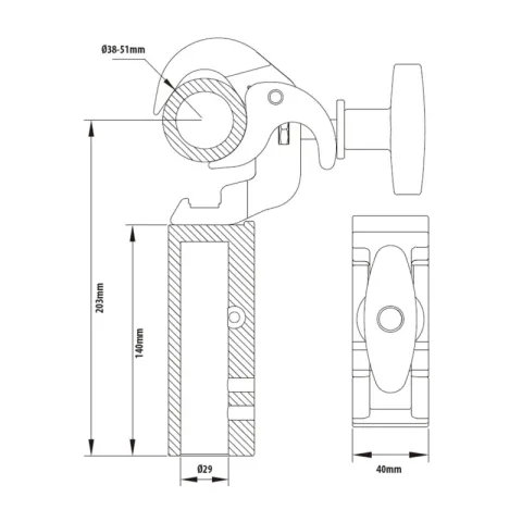 KUPO KCP-841 Arch Quick TV Coupler. Зажим-хомут (Quick TV)