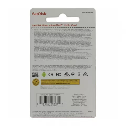Карта памяти SanDisk Ultra microSDHC Class 10 UHS-I 80MB/s 32GB (SDSQUNS-032G-GN3MN)