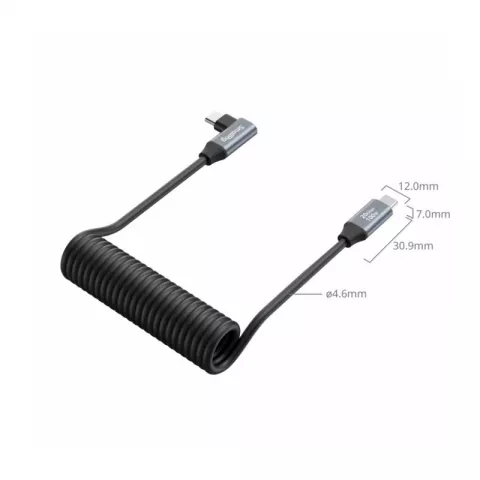 SmallRig 4792 Кабель спиральный USB-C / USB-C (прямой и г-образный штекеры) 35см