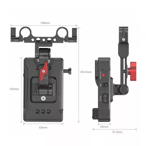 SmallRig 3499B Адаптер крепления аккумулятора V Mount Battery Adapter Plate