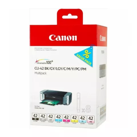 Картридж Canon CLI-42 BK/GY/LGY/C/M/Y/PC/PM  набор из 8 картриджей