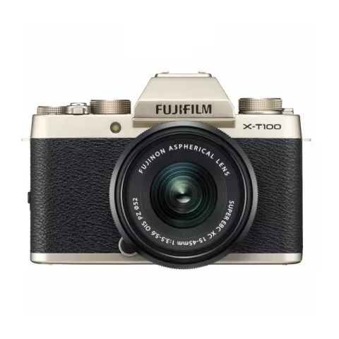 Цифровая фотокамера Fujifilm X-T100 Kit XC 15-45mmF3.5-5.6 OIS PZ Champagne Gold