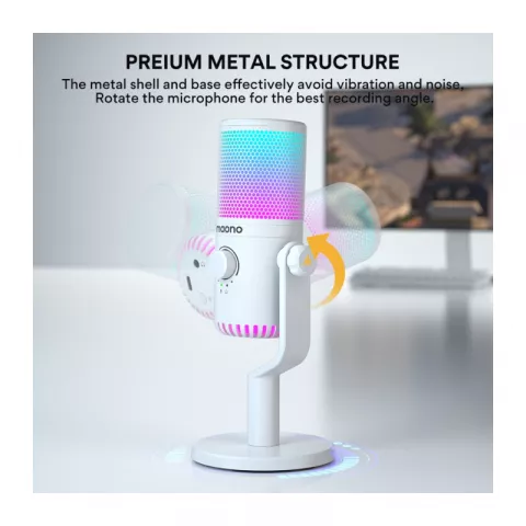 Maono DM30RGB конденсаторный USB микрофон white
