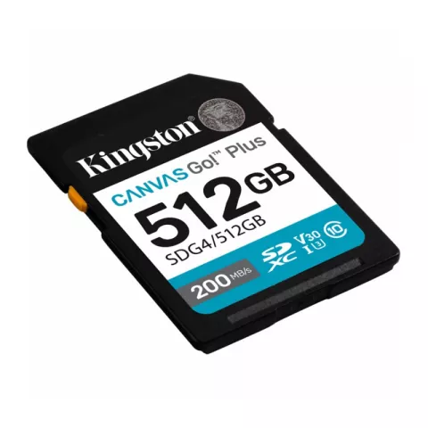 Карта памяти 512Gb Kingston Canvas Go! Plus SDXC UHS-I U3 (200 /160 Mb/s) SDG4/512GB