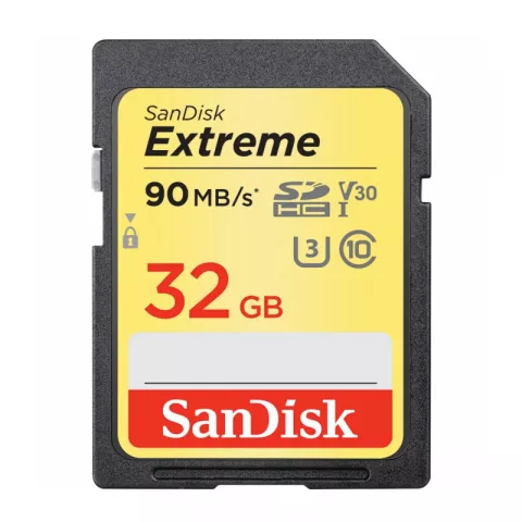 Карта памяти SanDisk Extreme SDHC UHS Class 3 V30 90MB/s 32GB