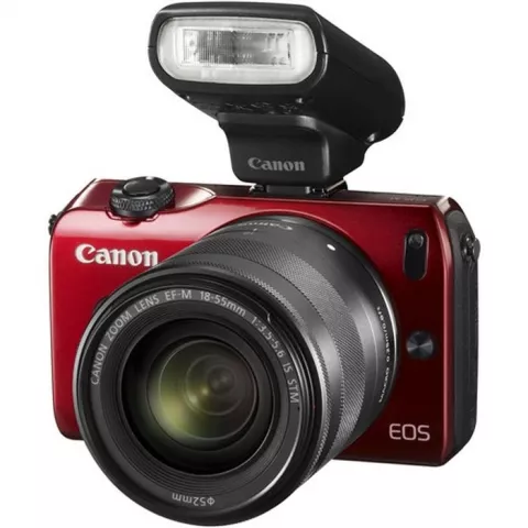 Цифровая фотокамера Canon EOS M Kit EF-M 18-55mm f/3.5-5.6 IS STM + SpeedLite 90EX Red
