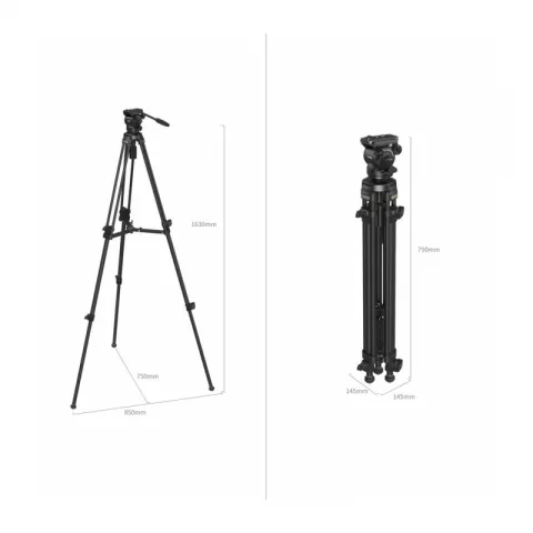 SmallRig 4685 штатив AD-50 с видеоголовой/карбоновый с клипсами Lightweight Carbon Fiber Tripod Kit