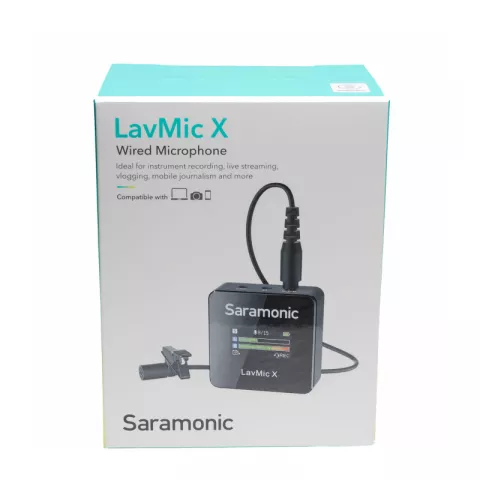Saramonic LavMic X адаптер с экраном и с петличным микрофоном TRS для камер и смартфонов