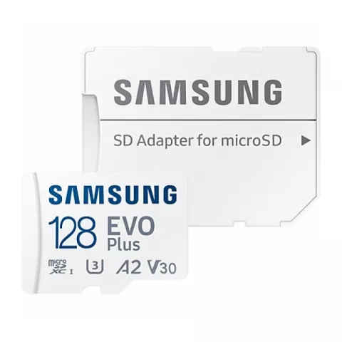 Карта памяти Samsung 128GB microSDXC Card EVO Plus U3, V30, A2 160MB/s White (MB-MC128SA/APC)