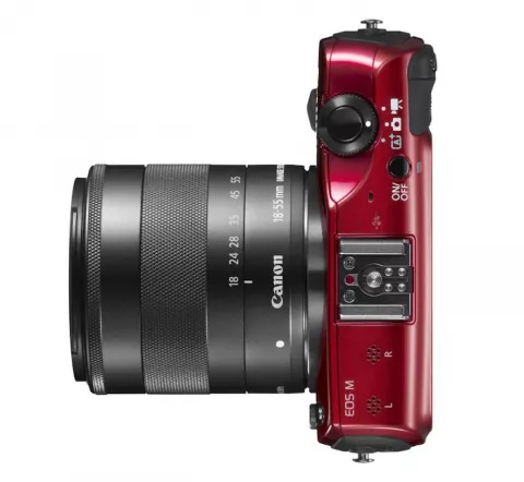 Цифровая фотокамера Canon EOS M Kit EF-M 18-55mm f/3.5-5.6 IS STM + SpeedLite 90EX Red