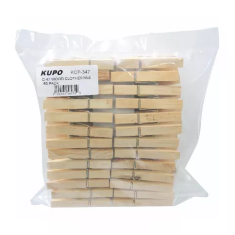 KUPO KCP-347 C47 spring type clothespin (50 pc per bag) Прищепка деревянная (50 шт)