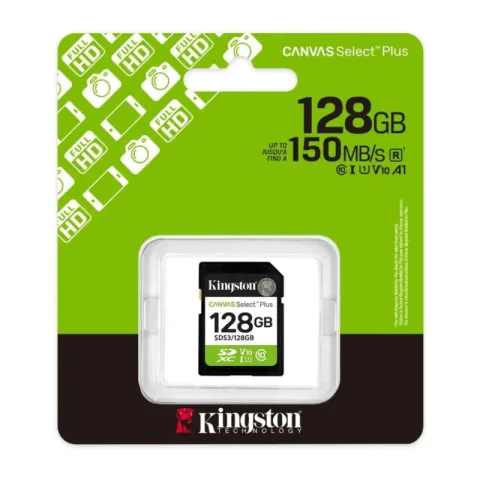 Карта памяти 128Gb Kingston Canvas Select Plus Gen3 SDXC UHS-I U1 V10 150 Mb/s SDS3/128GB