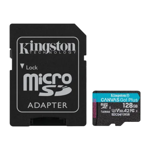 Карта памяти microSDXC 128Gb Kingston Canvas Go Plus Gen4 UHS-I U3 A2 200 MB/s + ADP NEW