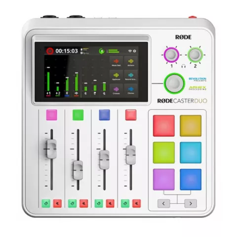 RODE RØDECaster DUO WHITE Компактный цифровой пульт для интернет-вещания, подкастинга и звукозаписи
