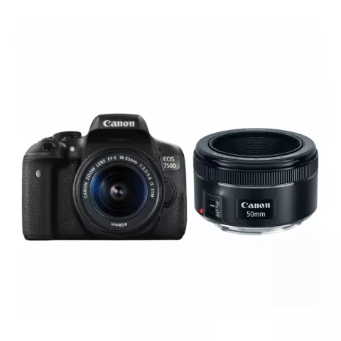 Зеркальный фотоаппарат Canon EOS 750D Kit EF-S 18-55mm f/3.5-5.6 IS STM+ 50mm STM