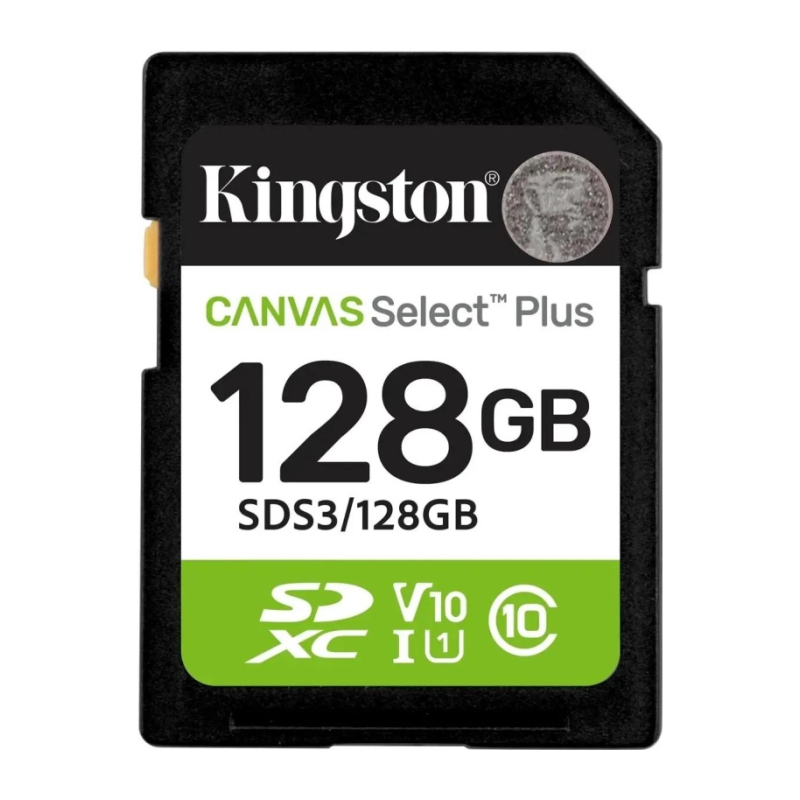 Карта памяти 128Gb Kingston Canvas Select Plus Gen3 SDXC UHS-I U1 V10 150 Mb/s SDS3/128GB