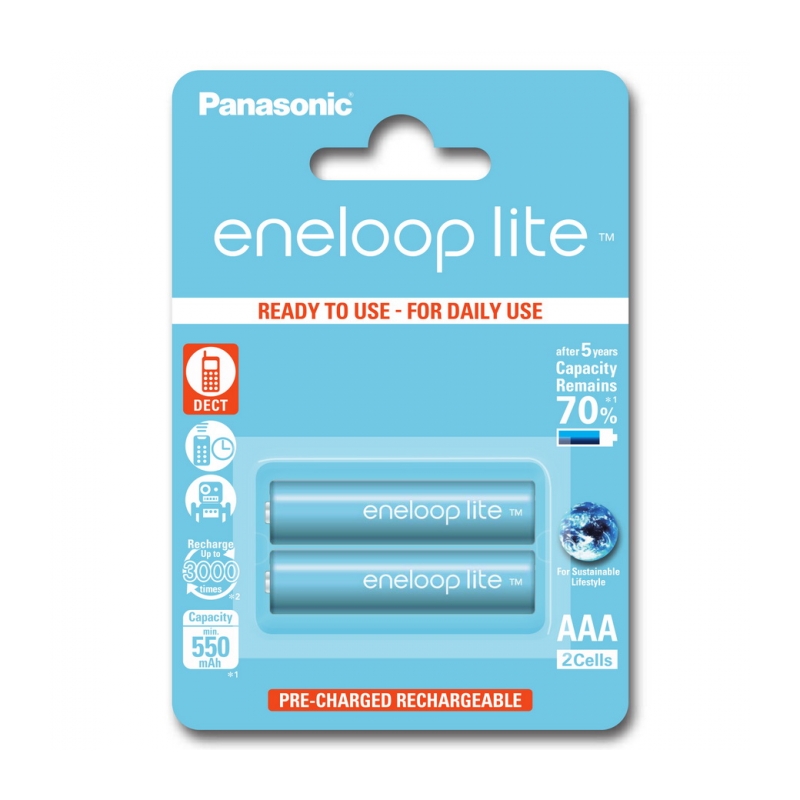 Аккумулятор PANASONIC Eneloop Lite AAA 550 2BP (BK-4LCCE/2BE)
