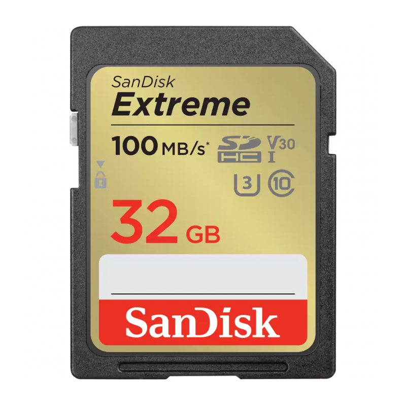 Карта памяти SanDisk Extreme SDHC UHS Class 10 U3 V30 100/60 MB/s 32GB SDSDXVT-032G-GNCIN