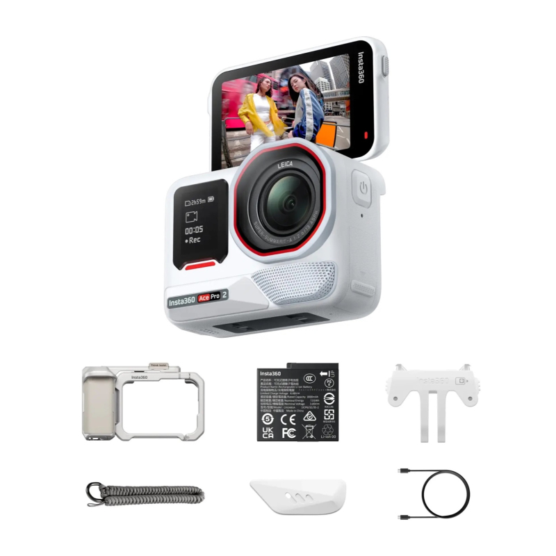 Insta360 Ace Pro 2 (Arctic White) | Xplorer Bundle (Moonlight Silver)