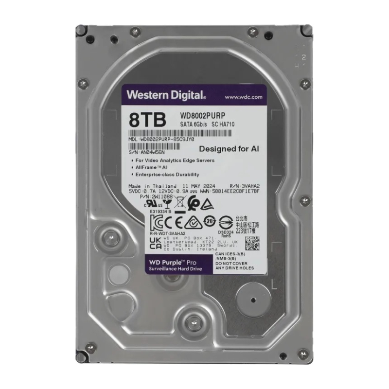Жесткий диск WD 8TB Purple Pro Surveilance SATA III 6Gb/s (WD8002PURP)