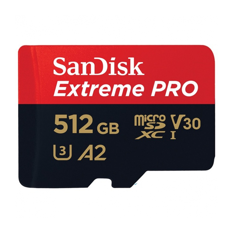 Карта памяти SanDisk 512GB Extreme Pro MicroSDXC 200/140 MB/s A2 V30 UHS-I U3 (SDSQXCD-512G-GN6MA)
