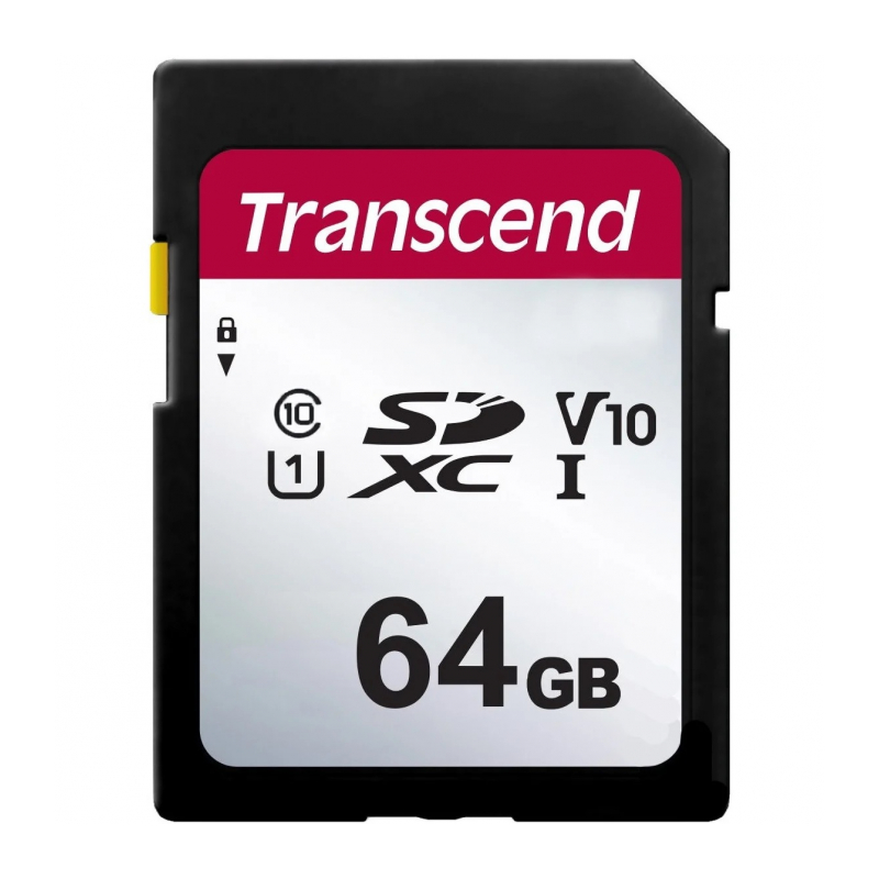 Карта памяти SD 64GB Transcend 300S SDXC UHS-I U3 V30 [TS64GSDC300S]