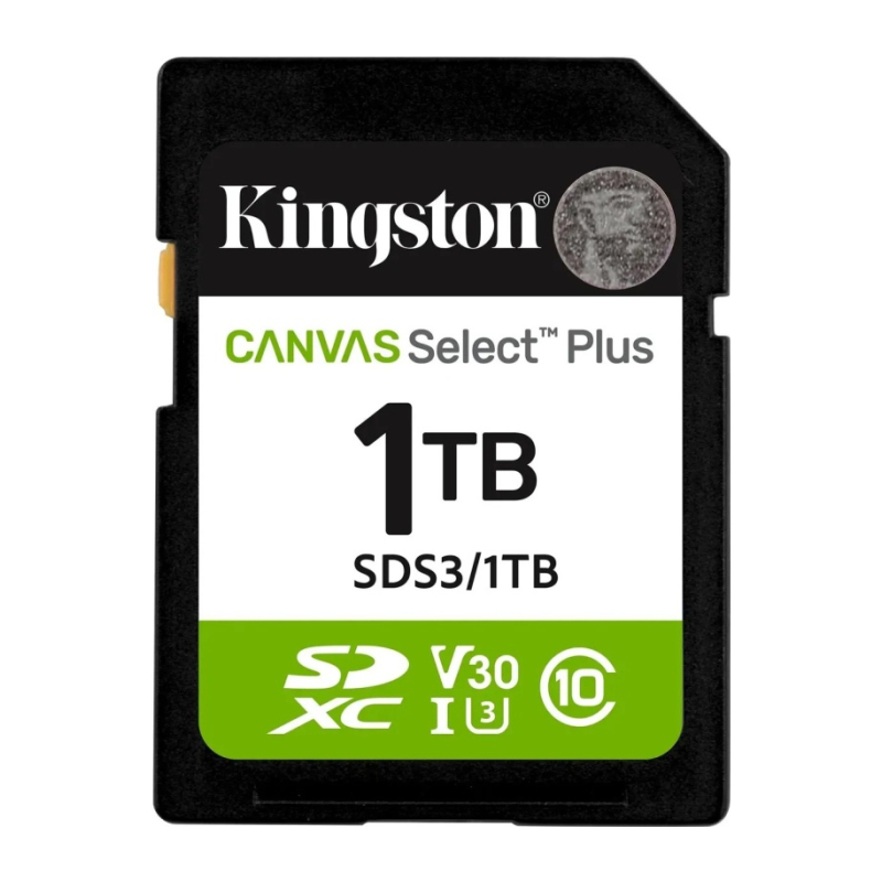 Карта памяти 1Tb Kingston Canvas Select Plus SDXC Gen3 UHS-I U3 V30 150 Mb/s SDS3/1TB