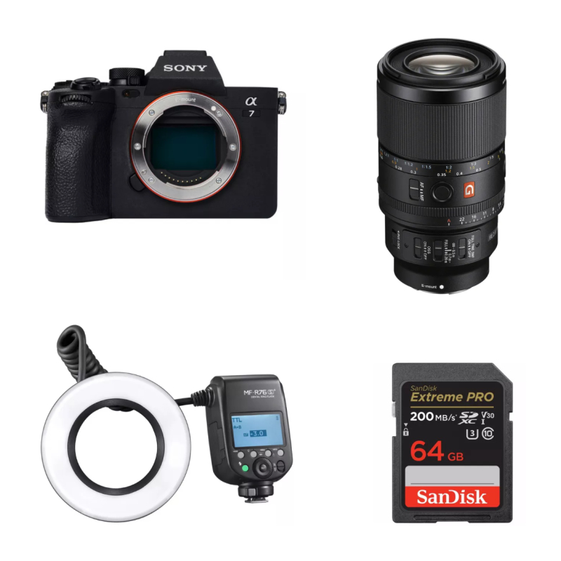 Комплект для стоматолога - Sony Alpha ILCE-7M4 Kit FE 100mm f/2.8 Macro + MF-R76S + SDSDXV2-064G-GNCIN
