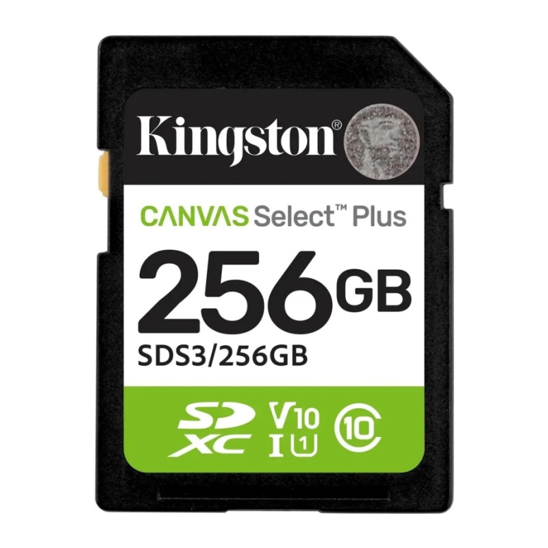 Карта памяти 256Gb Kingston Canvas Select Plus SDXC Gen3 UHS-I U1 V10 150 Mb/s SDS3/256GB