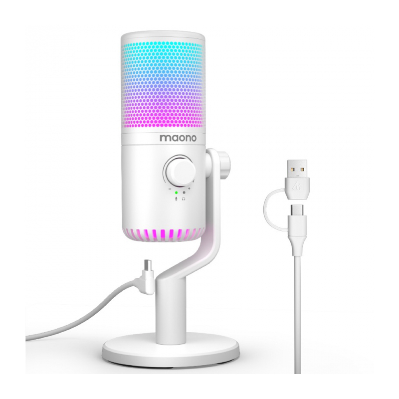 Maono DM30RGB конденсаторный USB микрофон white