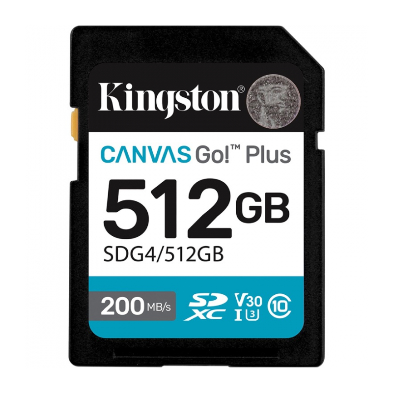 Карта памяти 512Gb Kingston Canvas Go! Plus SDXC UHS-I U3 (200 /160 Mb/s) SDG4/512GB