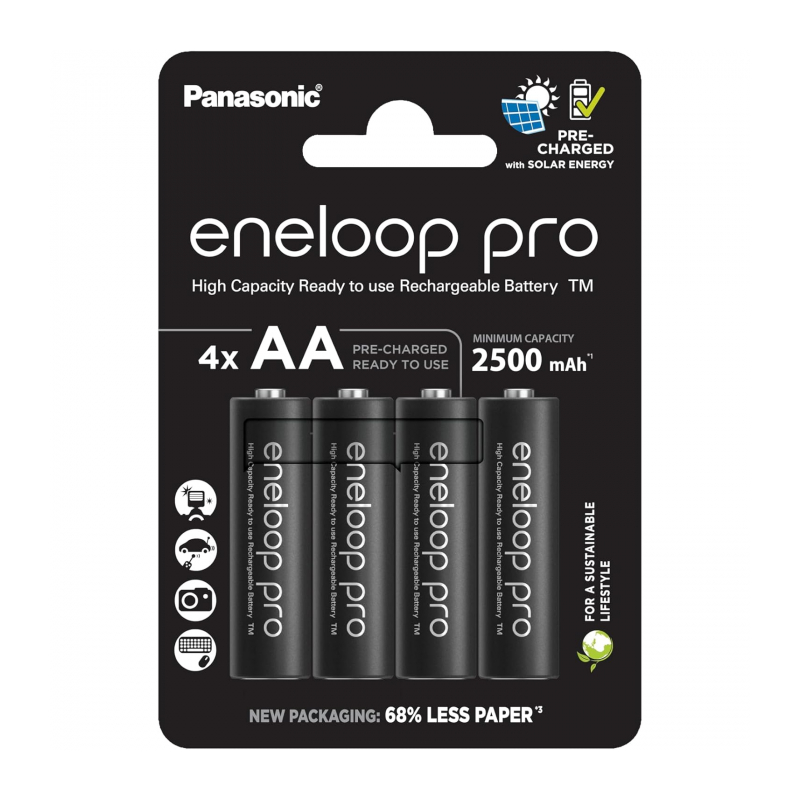 Аккумуляторы Panasonic Eneloop Pro 2500mAh, 4 шт, AA (BK-3HCDE/4BE/BK-3HCDE/4CP)
