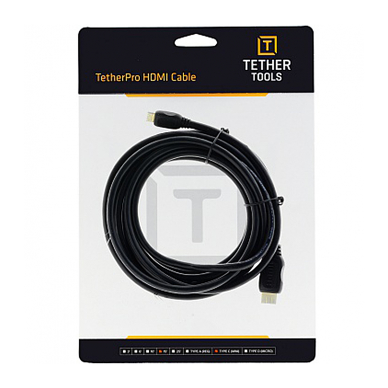 Кабель Tether Tools TetherPro HDMI Mini to HDMI 4.6m Black (TPHDCA15)