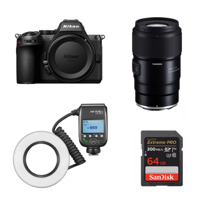 Комплект для стоматолога - Nikon Z5II Kit Tamron 90mm f/2.8 Di III + Godox MF-R76N + SDSDXXU-064G-GN4IN