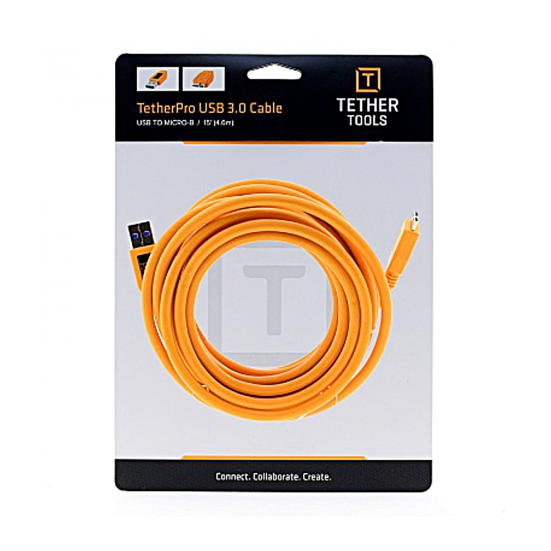 Кабель Tether Tools TetherPro USB 3.0 to Micro-B 4.6m Orange (CU5454)