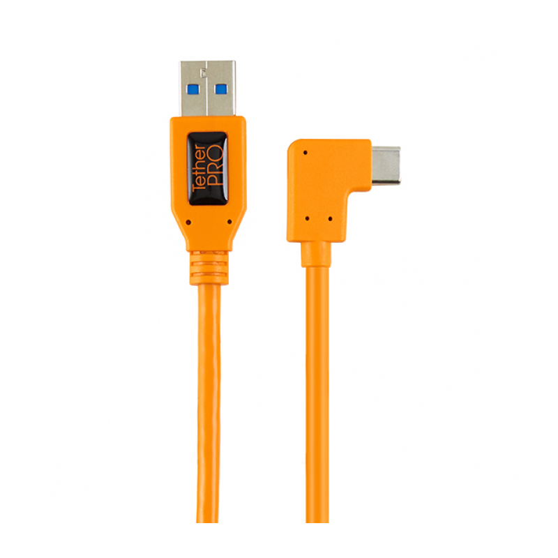 Кабель Tether Tools TetherPro USB 3.0 to USB-C Right Angle Adapter 50cm Orange [CUCRT02-ORG]