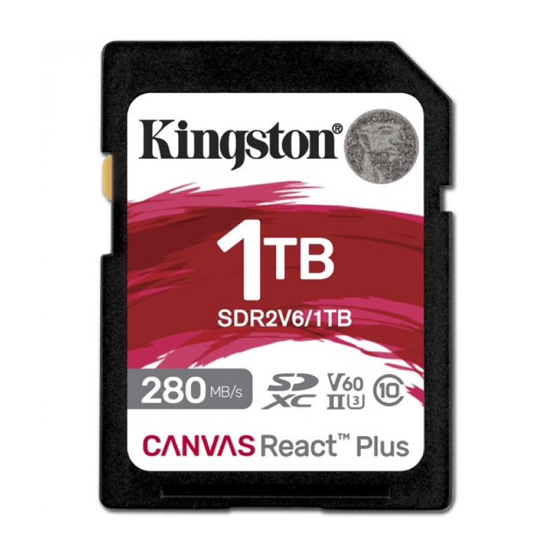 Карта памяти 1Tb Kingston Canvas React Plus SDXC UHS-II U3 V60 (280/150 Mb/s) SDR2V6/1TB