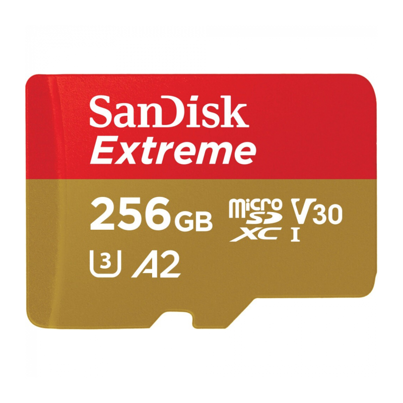 Карта памяти SanDisk Extreme microSDXC Class 10 U3 V30 A2 190/130MB/s 256Gb (SDSQXAV-256G-GN6MN)