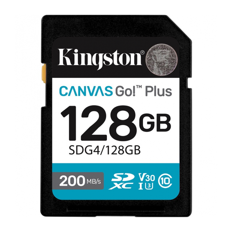 Карта памяти 128Gb Kingston Canvas Go! Plus SDXC UHS-I U3 200 Mb/s SDG4/128GB