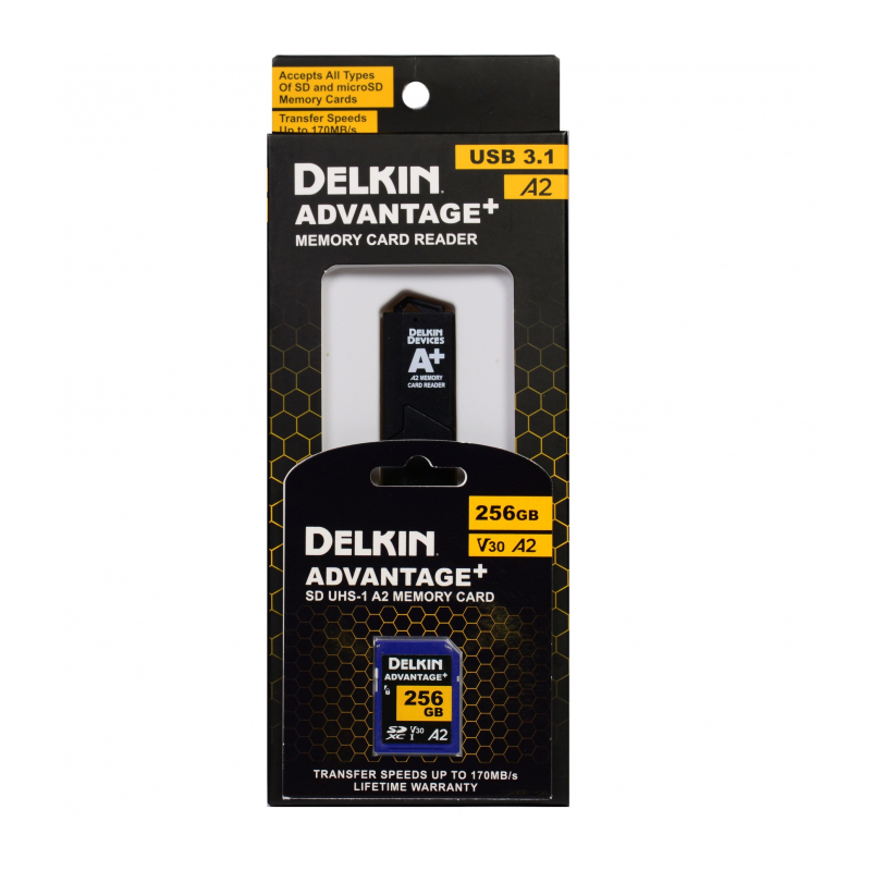 Комплект Delkin Devices Advantage SD Reader and Card Bundle 256GB (170MB/s)
