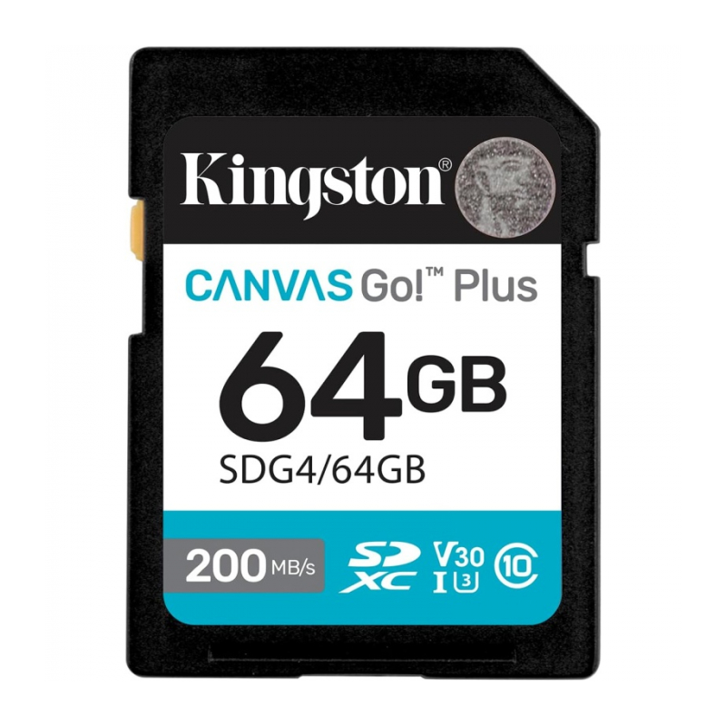 Карта памяти 64Gb Kingston Canvas Go Plus SDXC UHS-I U3 200 Mb/s SDG4/64GB