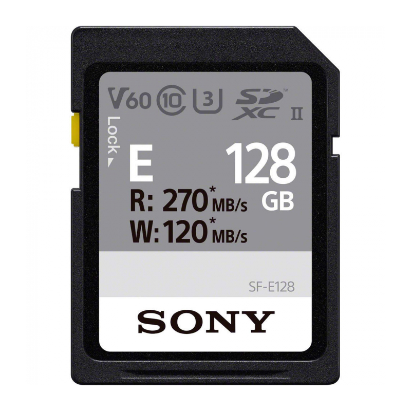 Карта-памяти SDXC 128GB Sony SF-E UHS-II U3 V60 120/270 MB/s (SF-E128)