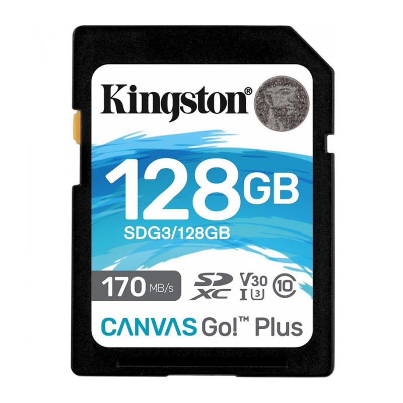 Карта Памяти 128Gb Kingston Canvas Go Plus SDXC UHS-I U3 V30 (170/90 Mb/s) SDG3/128GB